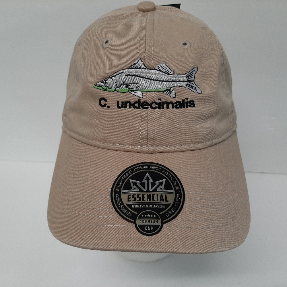 Snook Hat Cap Adjustable Beige Cotton Embroidered